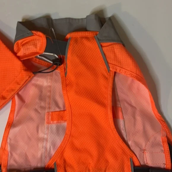 High visability orange and gray dog raincoat. NWT great for hiking and camping - Picture 11 of 13